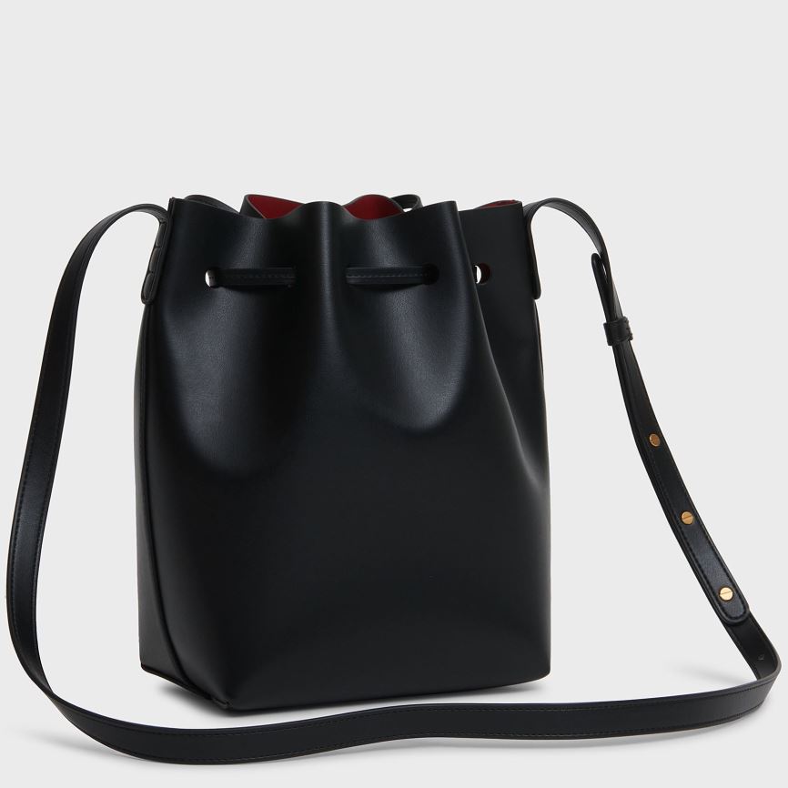 Women's Mansur Gavriel Apple Leather Mini Bucket Bags Black | AU 0416DJ